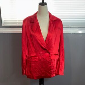 🔥 NWT Forever 21 Red Satin Blazer | Chic Night-Out Statement Jacket